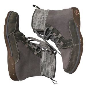 Chaco Barbary Gray Wool Leather Casual Lace-up Waterproof Boots Size 8.5